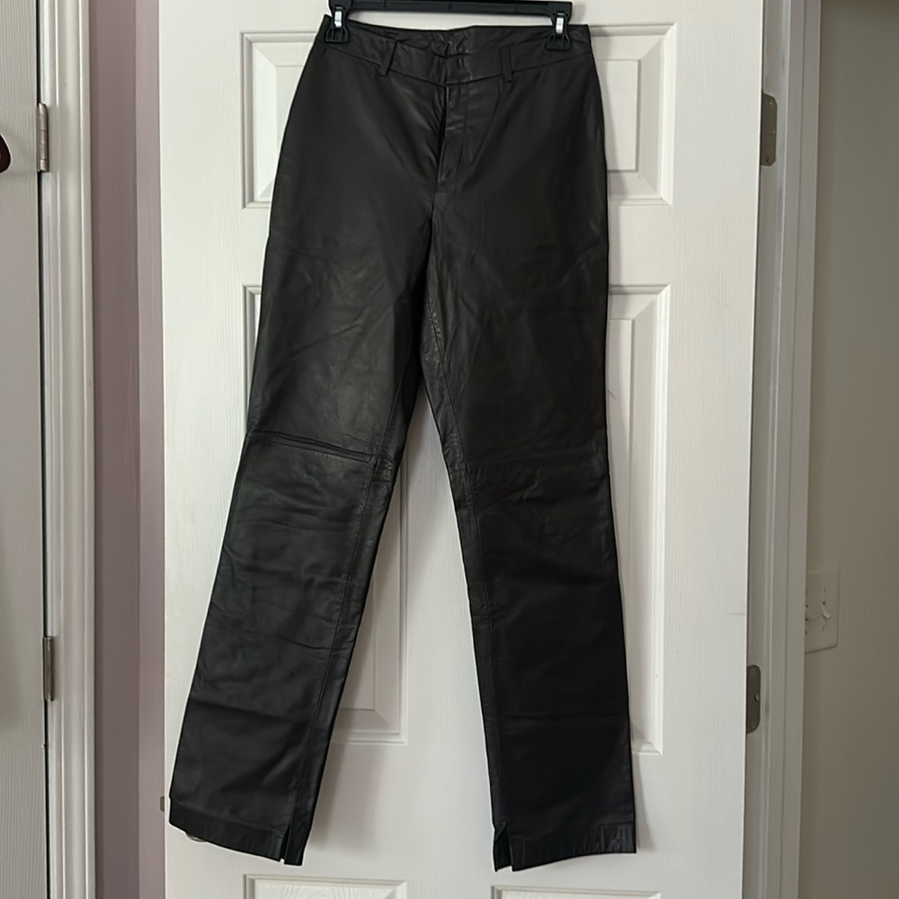 Vintage Nine West 100% leather straight leg pants